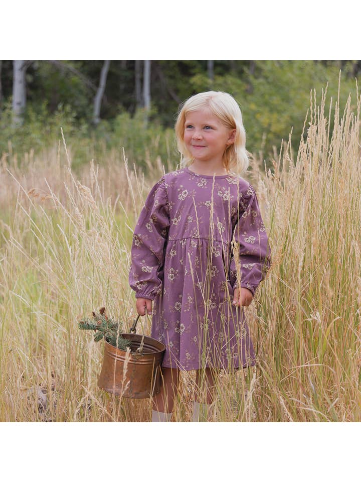 City Mouse Studio - Vendita all'ingrosso Vestito - Bambini - Abito a maniche a sbuffo - Fiori di orchidea1