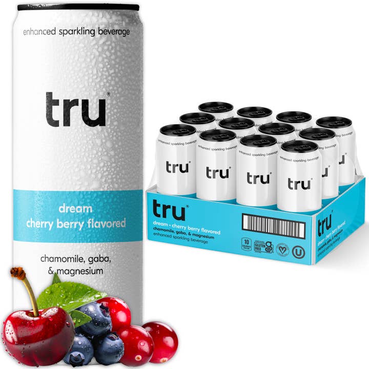 Tru – wholesale Sparkling water – Tru Dream Sparkling Drink, Cherry Berry (Pack of 12)