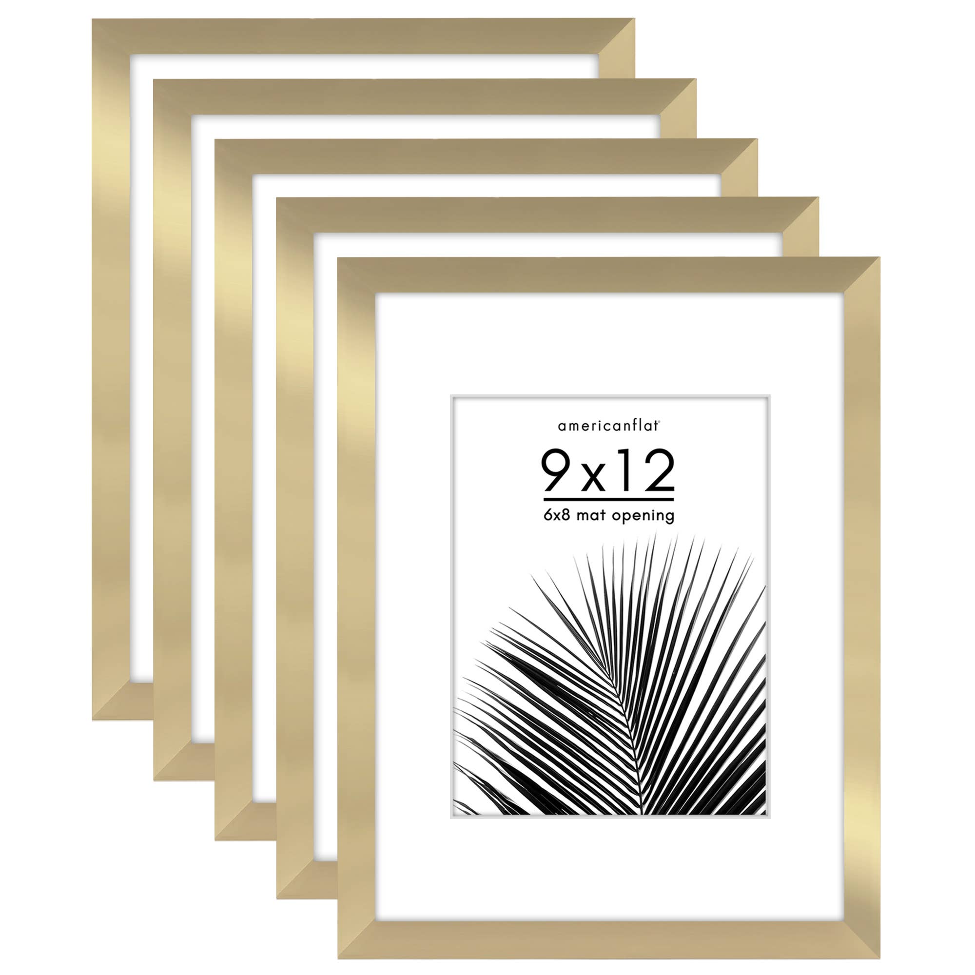 Americanflat - Wholesale Picture Frame - Americanflat 5 Pack Picture Frames With Mat Plexiglass Cover120