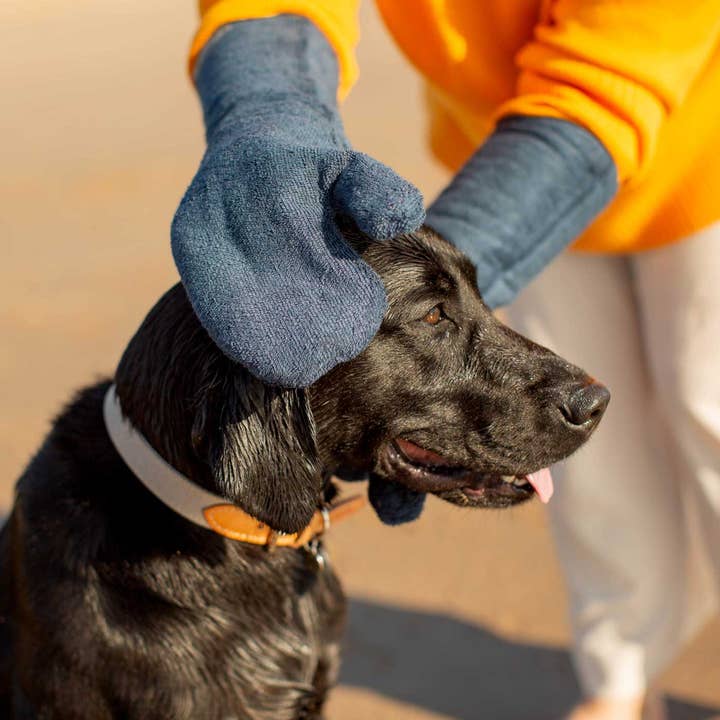 Bamboo Drying Mitts in Navy by Lords & Labradors for wholesale on Faire