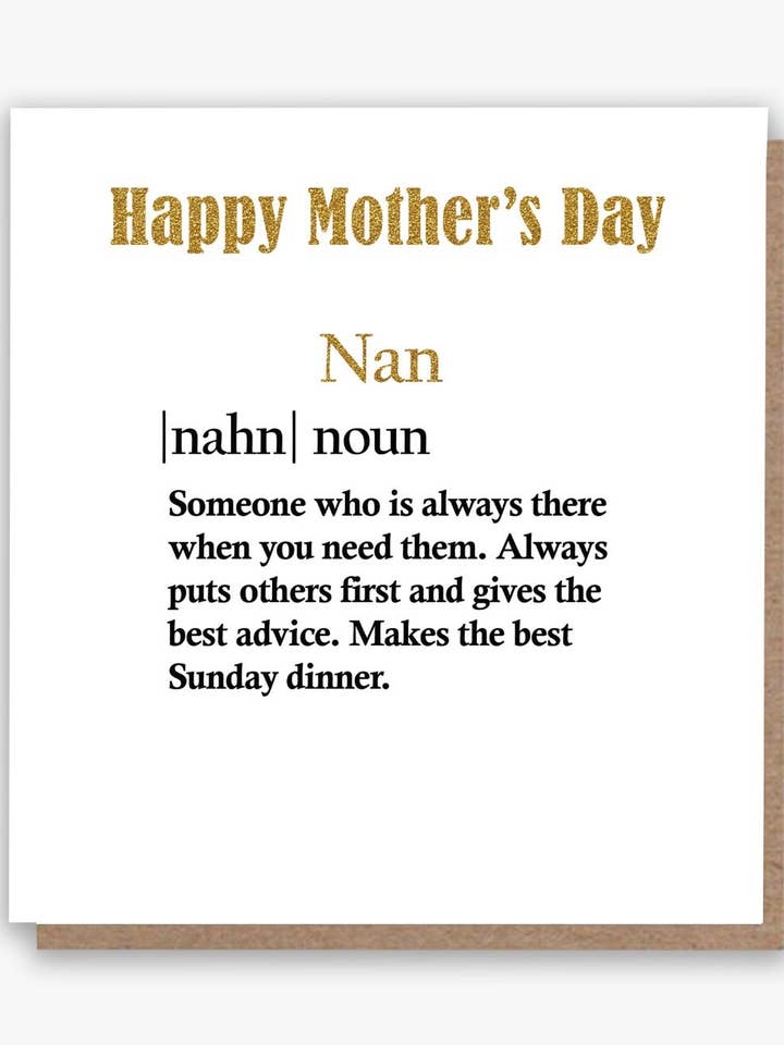Carte Nan Joyeuse Fête des Mères pour la vente par All Shades