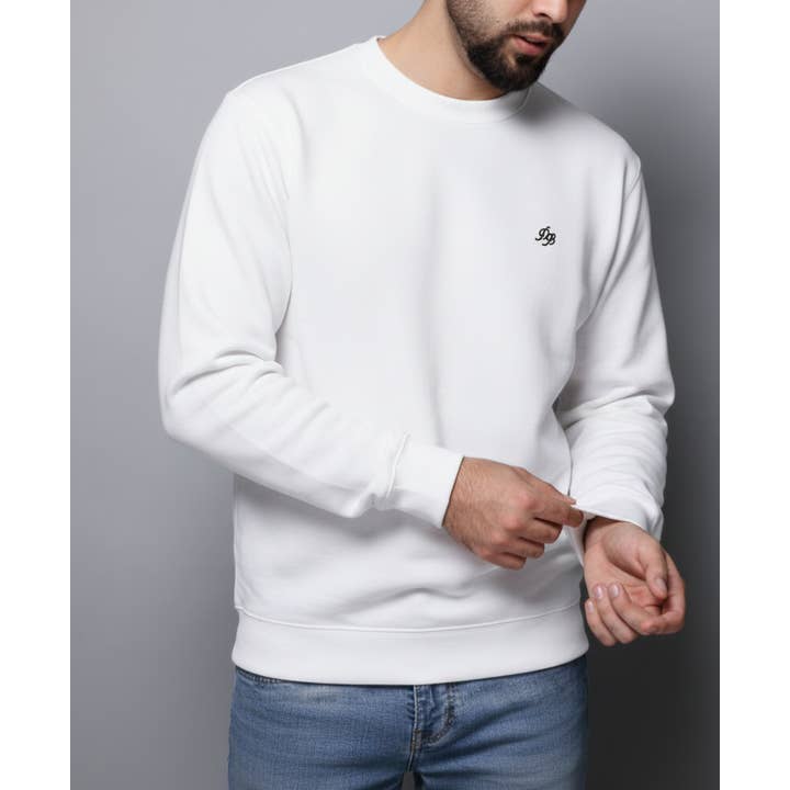 Dad Brand - Wholesale Sweatshirt - Unisex - DB White Crewneck Sweater1