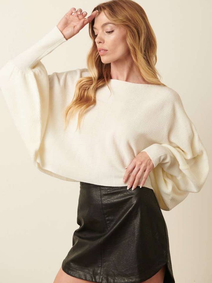 mittoshop - Wholesale Pullover-trui - Dames - GEBREIDE TRUI MET LANGE MOUWEN EN DOLMAN MET BOOTHALS14