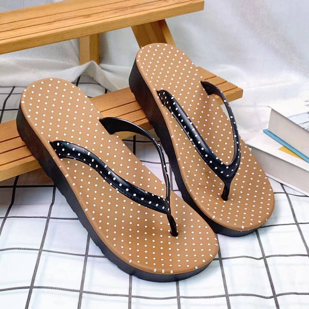 UNISHE – Engroshandel Slippers - Dame – Moderigtige Tanga Printede Klipklappere Strandsandaler ZK327311