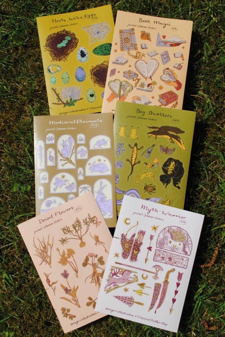 Tulips and Heather - Wholesale Sticker - Sticker Sheet "Book Magic" for journals and planners9