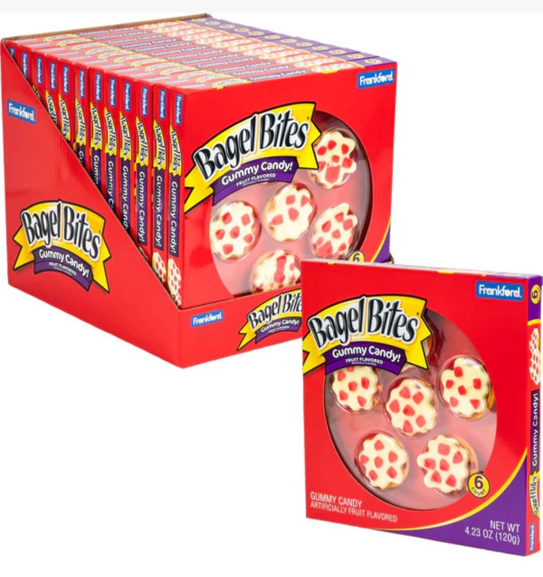Majestic Wholesale – Gomas por atacado – Bagel Bites Gomas, Caixa de 120g, 24 unidades0