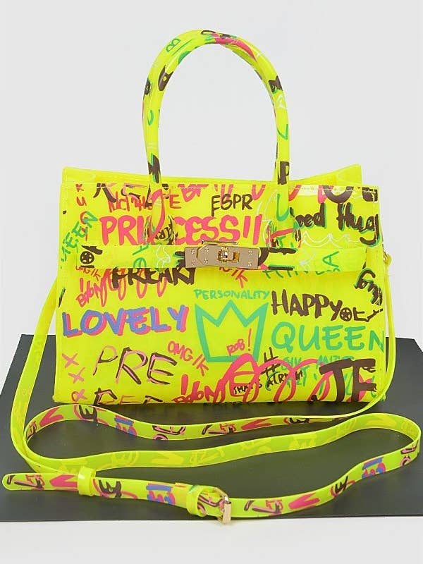 Graffiti PVC Satchel Bag for wholesale by Shop Neighbors