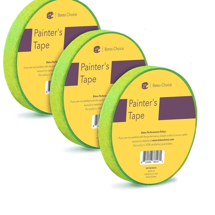 Bates Choice - Wholesale Tape - Bates- Painters Tape, 0.7-Inch, 54 Yards/Roll, 3 Pack, Green0