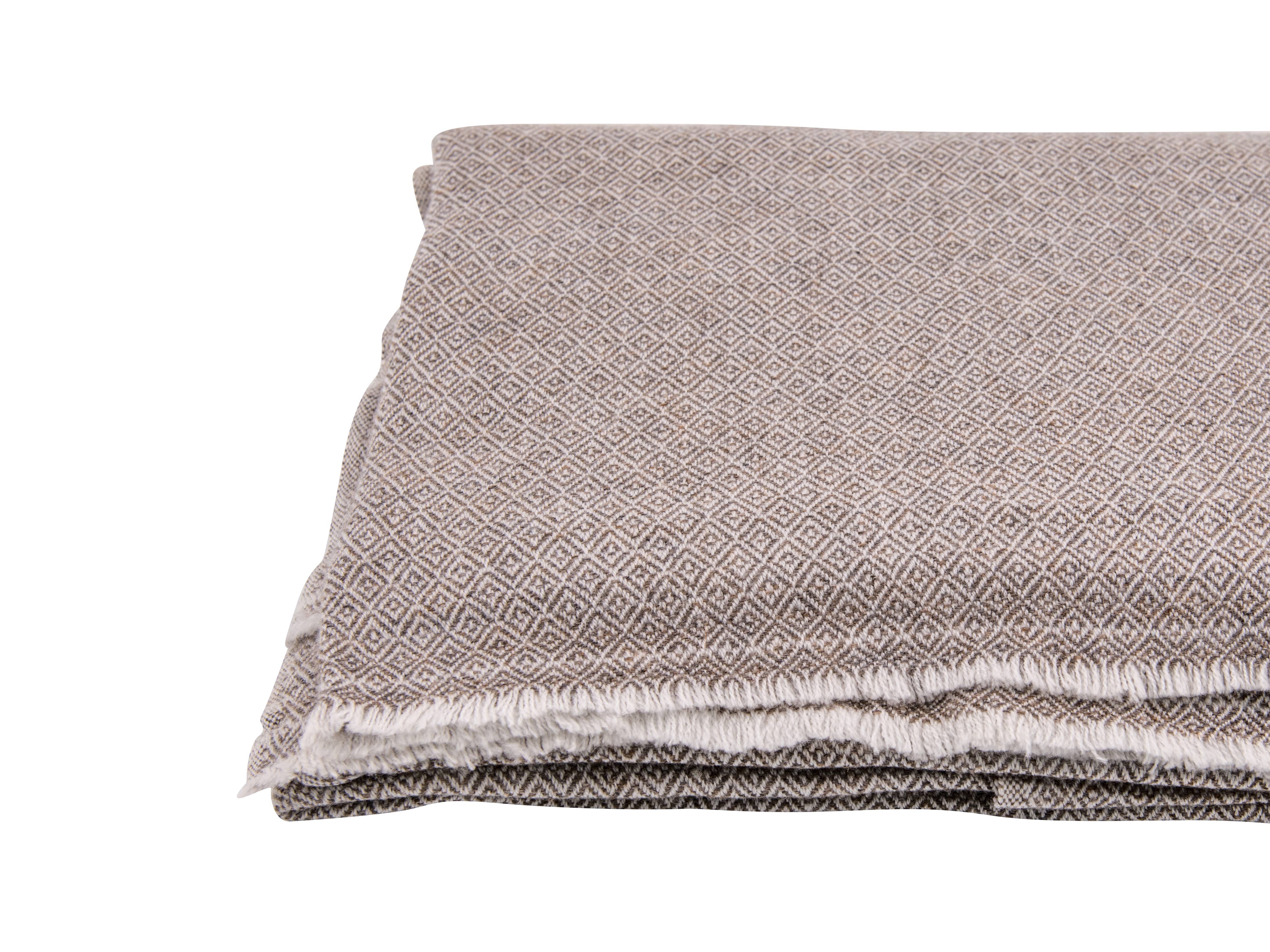 yanopurna - Wholesale Throw Blanket - Cashmere blanket with checkered pattern - grey-brown5
