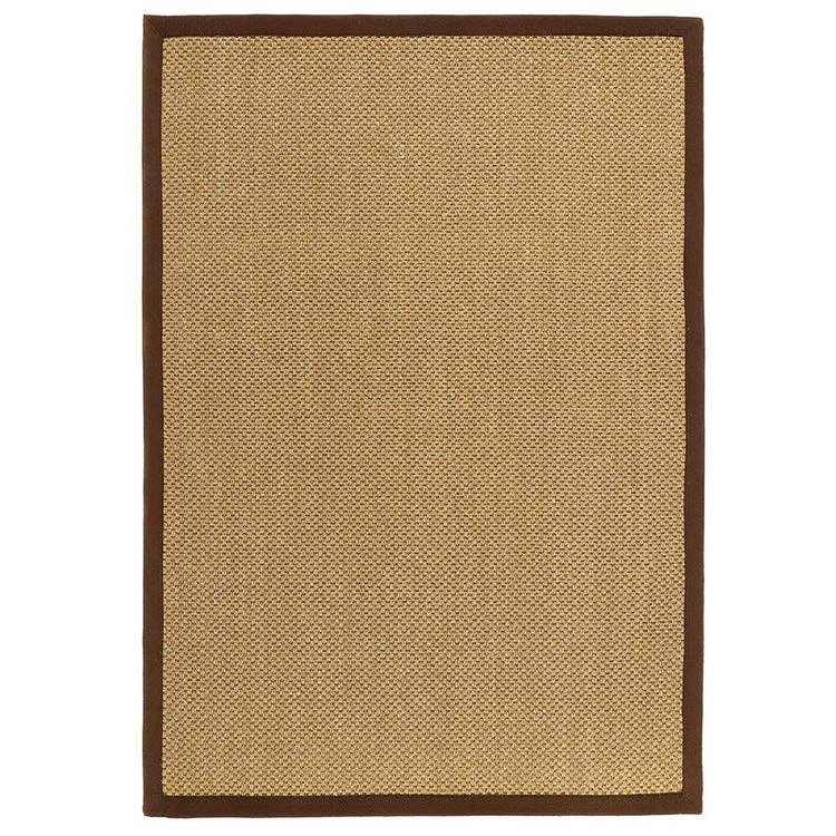 Phoenox Textiles - Wholesale Area Rug - Origins Sisal Rug Warm Natural with Dark Brown Border1
