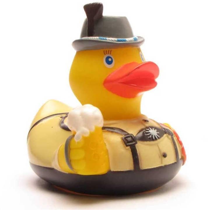 Bayer rubber duck with pretzel - rubber duck for wholesale by Duckshop