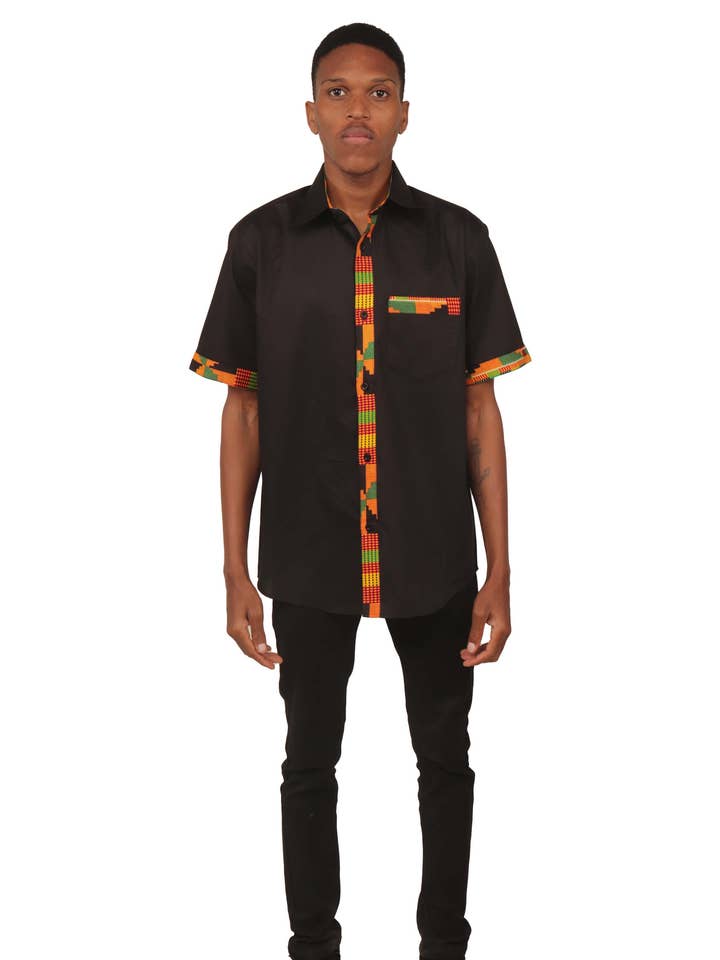 Satsuma Wholesale - Vente Chemise à col boutonné – homme - Chemise africaine à manches courtes pour homme0