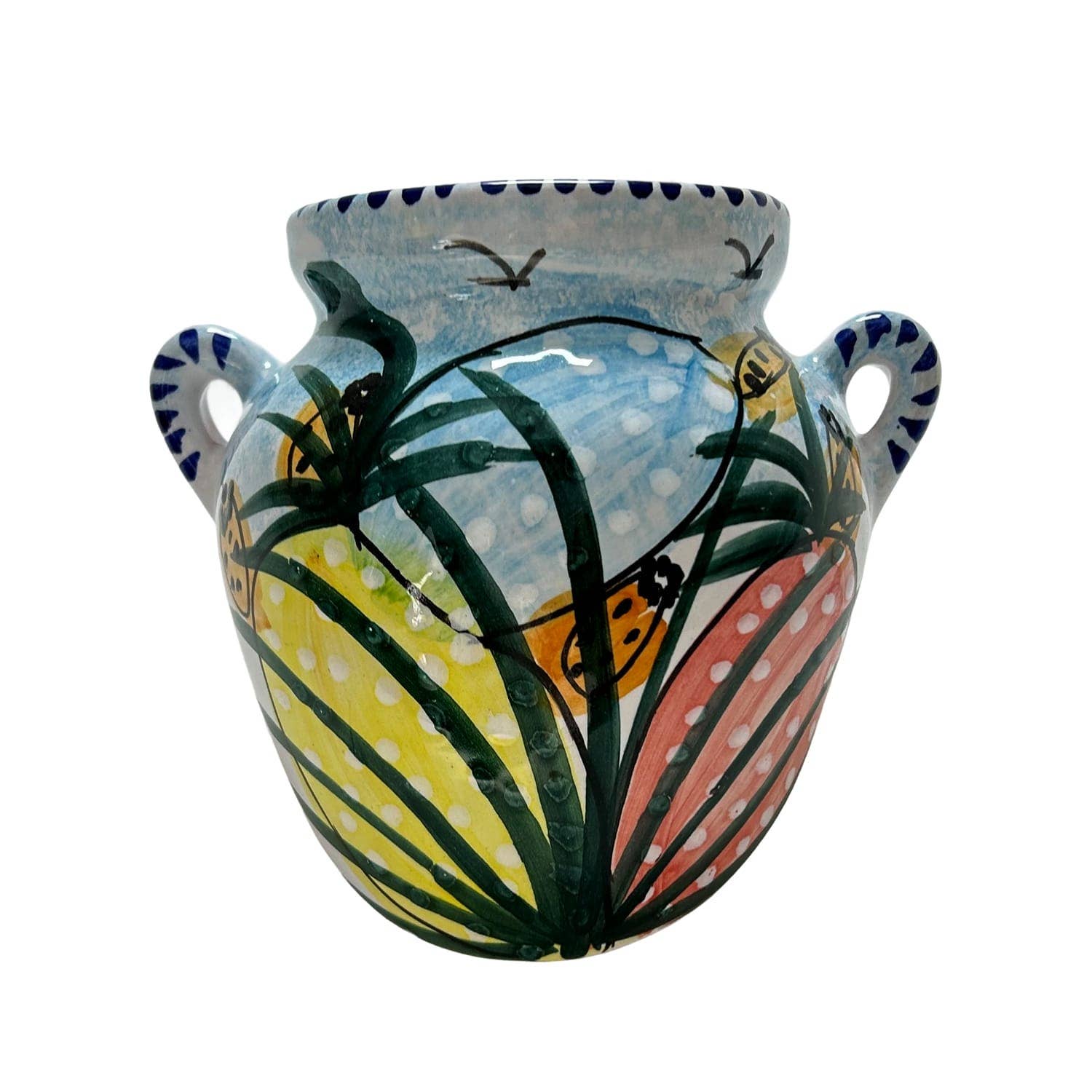 Etnico del Mondo - Wholesale Wall Planter - Ceramic Flower Holder Caltagirone Style Hand-Painted #12