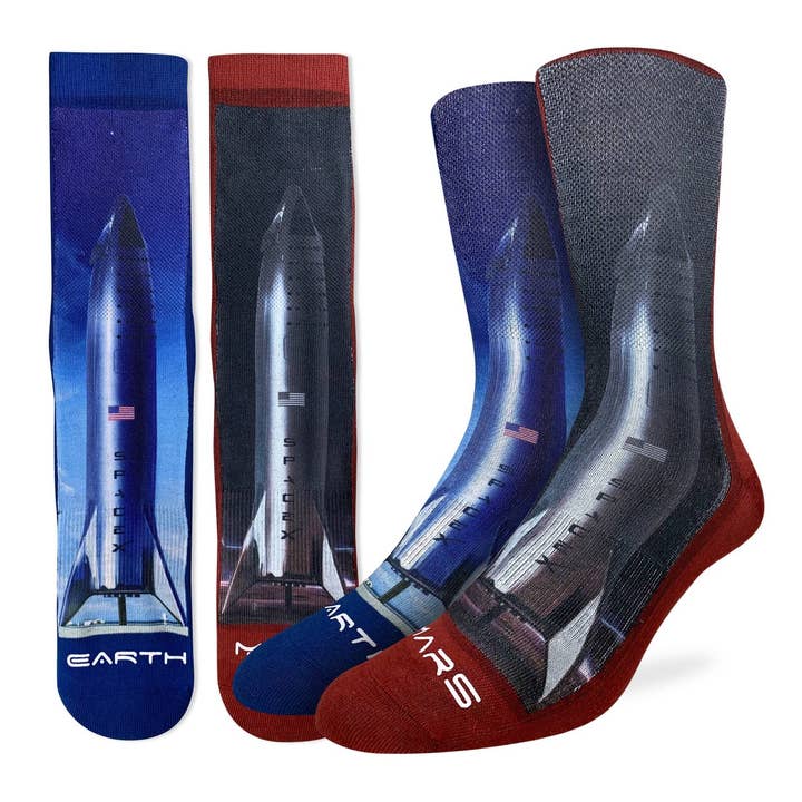 Chaussettes Starship Rocket pour homme pour la vente par Good Luck Sock