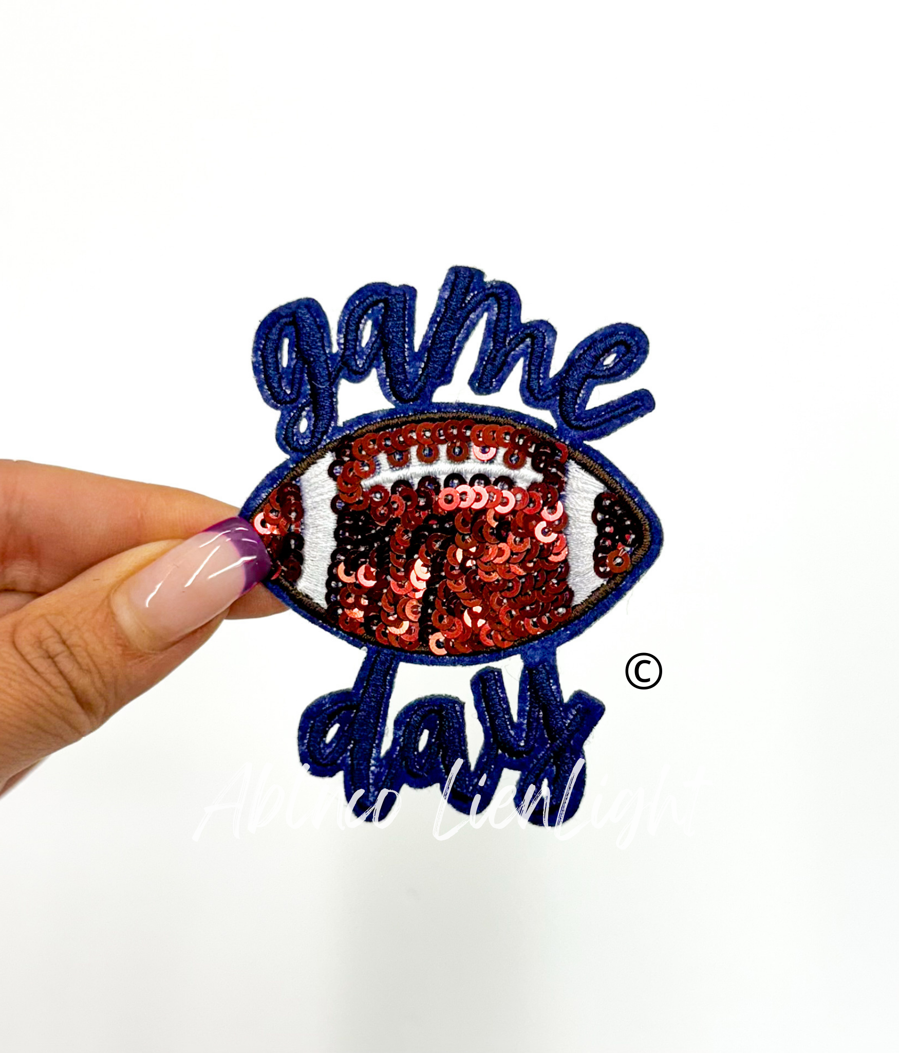 ABLNco - Wholesale Patch - 3” game day football sequins embroidery patch iron on6