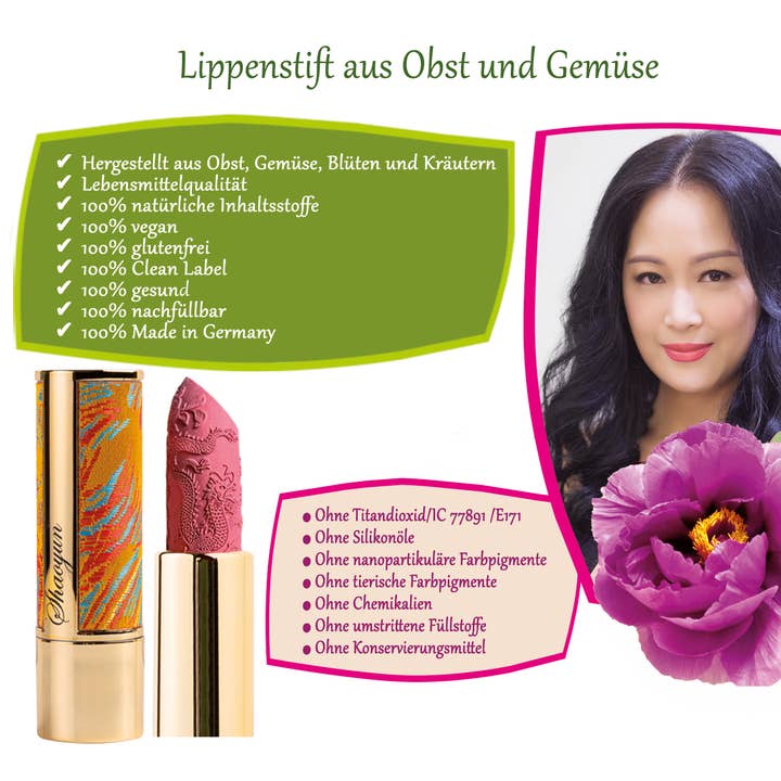 Bio Makeup – wholesale Läppstift – Lip Flower Lipstick Crown of Glory 191 24K GOLD naturlig produkt