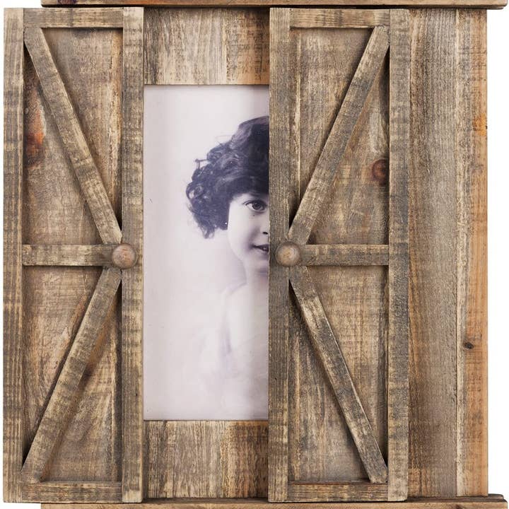 Paris Loft Inc - Wholesale Picture Frame - Wood Barn Door Picture Frame. Wooden Photo Frame 8x10"