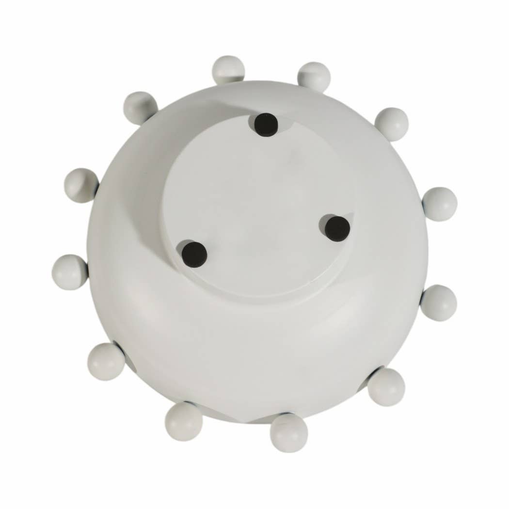 Sagebrook Home - Wholesale Decorative Plate/Dish/Bowl - Decorative Bowl - White Iron/Fir Wood Hobnail, 11 in.9