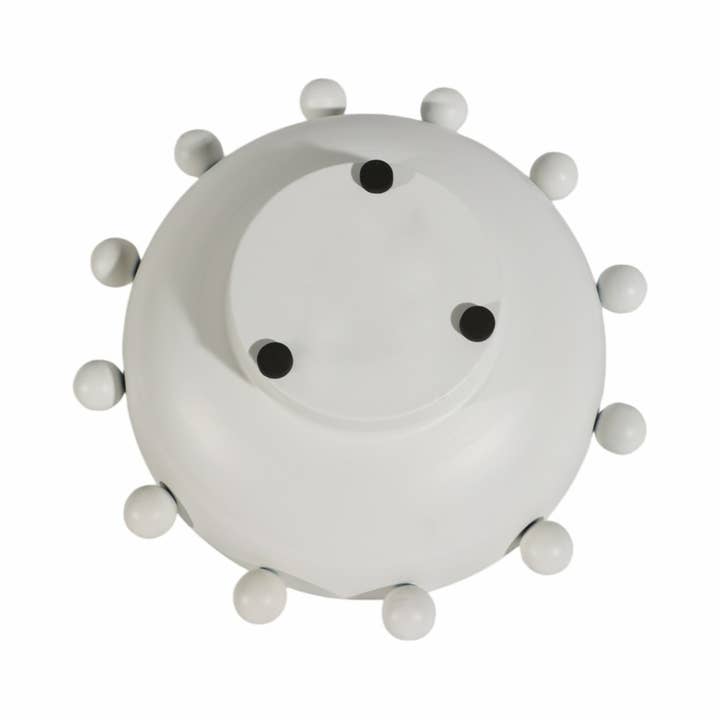 Sagebrook Home - Wholesale Decorative Plate/Dish/Bowl - Decorative Bowl - White Iron/Fir Wood Hobnail, 11 in.9