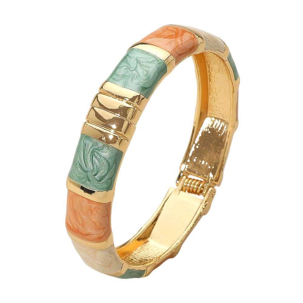 Sensibling Corp. - Wholesale Bangle Bracelet - Enamel Bamboo Hinged Bangle Bracelet
6