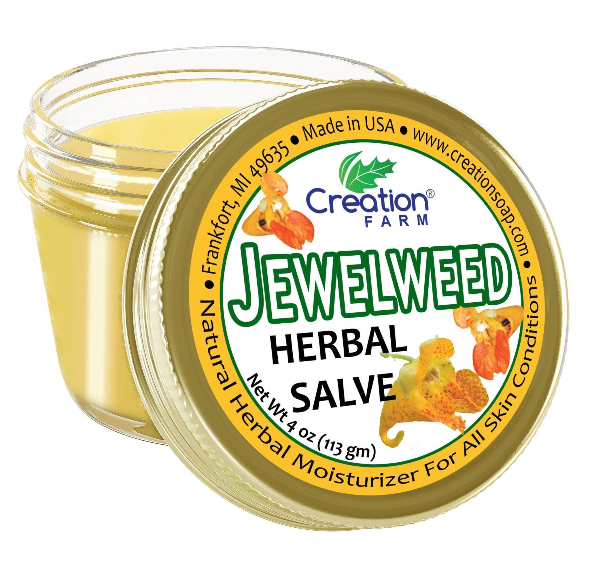 Creation Farm Inc – wholesale Healing salve/balm/cream – Jewelweed Herbal Salve Formerly Known As Ancient Healer Salve For Itch Relief Insect Bites Burns Scratches Skin Rashes3