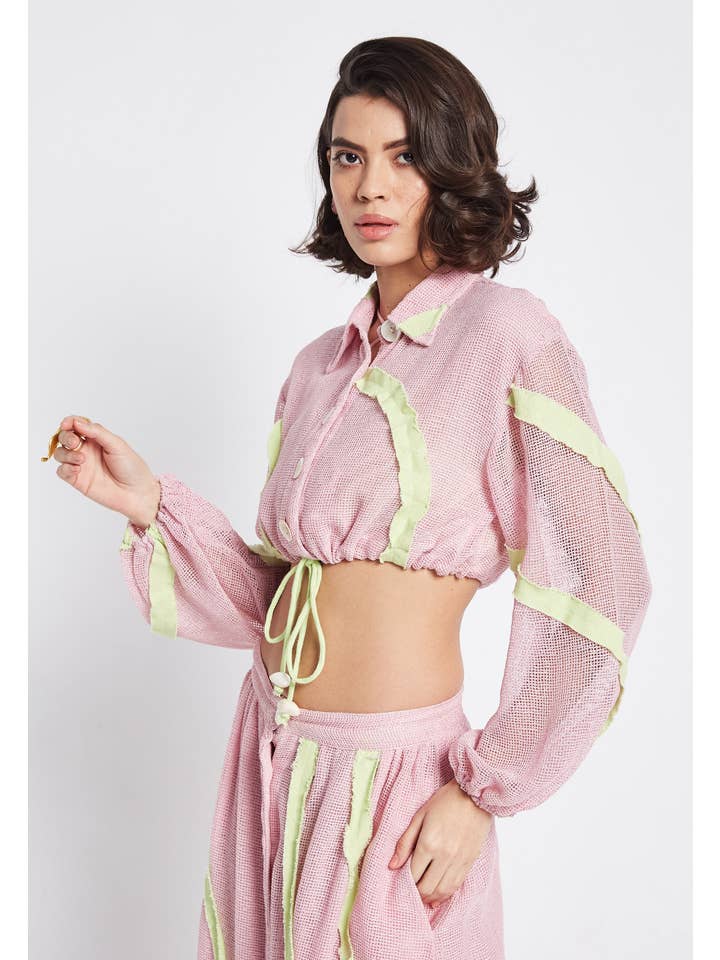 Be Sunset - Wholesale Button Down Shirt - Women's - Ripple Pink Top5