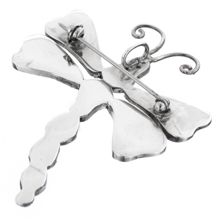 broche de libélula em prata de lei com concha de paua abalone, 4,5 cm por atacado de FifiRose