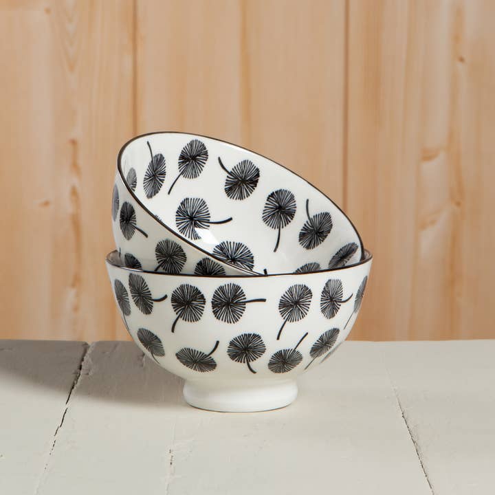 Now Designs by Danica - Wholesale Bowl - Gray Dandelion Stamped Bowl 4 inch2