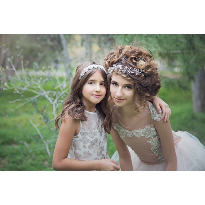 INSOMINIAQ - Wholesale Fashion Headband - Kids - Bridal Headband, Hair Piece Accessory Jewelry ~ Bride, Matron of Honor, Flower Girl ~ White Silver, Crystals, Small Pearls, Crown, Tiara2