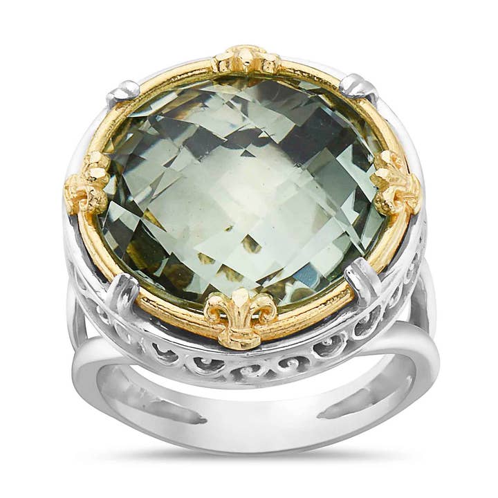 Statement Ring i Grøn Ametyst med 18k Guld Vermeil for engroshandel hos Anatoli Jewelry