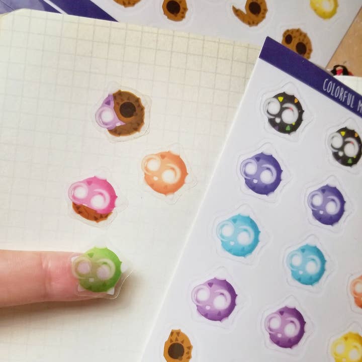 Feuille d'autocollants transparente Pokémon Météno pour la vente par OppaboCo