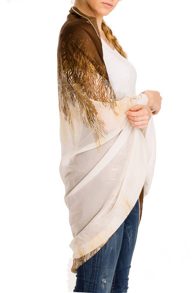 Cap Zone - Vendita all'ingrosso Kimono - Donna - Kimono in chiffon con stampa naturale Boho chic3