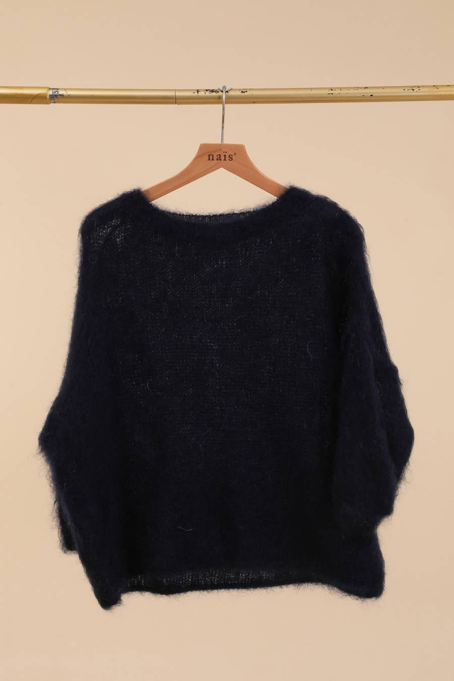 NAÏS PARIS - Vendita all'ingrosso Maglione tricot - Donna - Maglione a maniche corte e collo rotondo in 80% kid mohair0