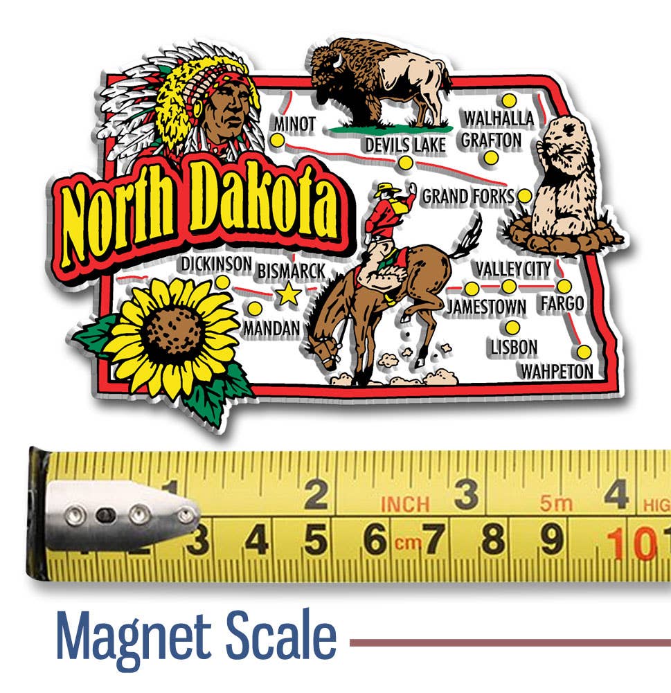 7 Star - Vendita all'ingrosso Calamite - Magnete Jumbo State del Nord Dakota, prodotto negli Stati Uniti1