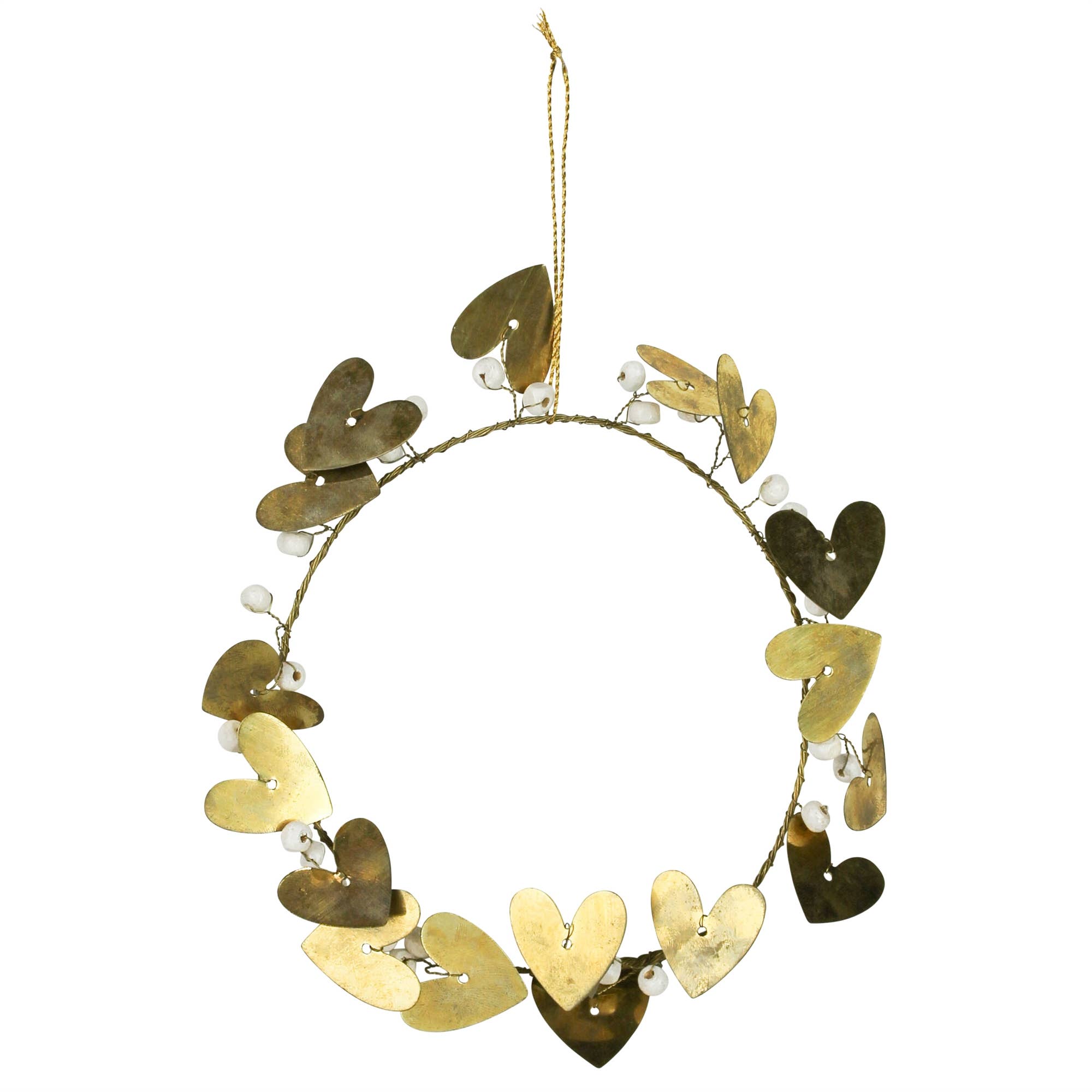 HomArt – wholesale Prydnad – Hjärtbladsdekoration i antikguldfinish1