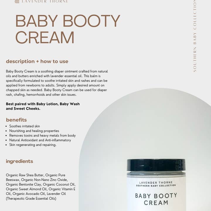 Lavender Thorne - Wholesale Body cream/lotion – Baby - Baby Booty Cream2