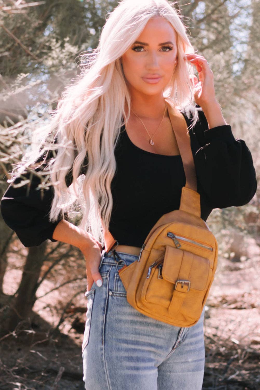 Kaki Sac bandoulière vintage kaki à multiples poches en vente sur Faire1