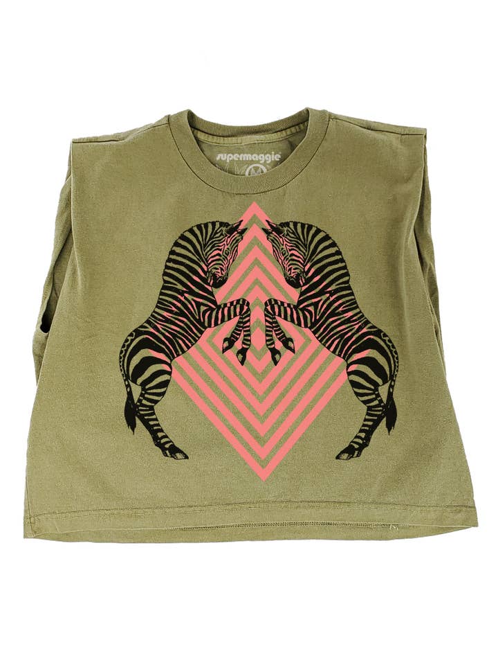 Supermaggie @ Faire - Wholesale T-Shirt (Graphic) - Women's - Zebras Maisie Heavyweight Muscle Tee3
