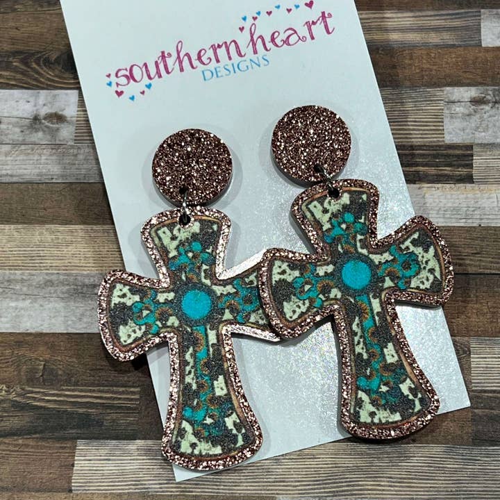 Cross Dangle Earrings for wholesale by Southern Heart Designs