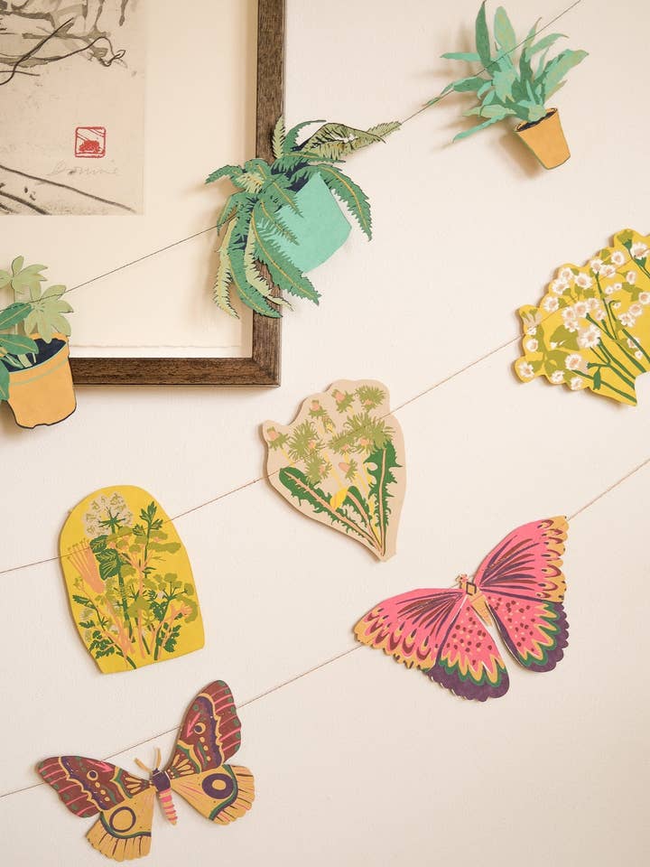 COLOURFUL BUTTERFLIES SEWN GARLAND for wholesale by East End Press