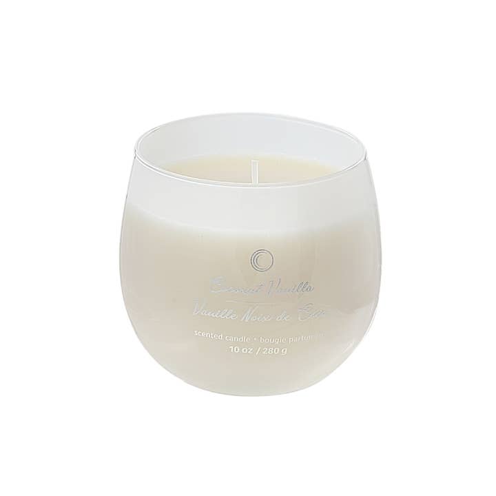 Candela curva ad alta lucentezza da 10 once al cocco e vaniglia per la vendita all'ingrosso da parte di IH Casa Decor