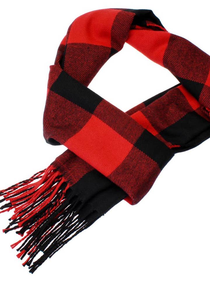Fringe Oblong Plaid Scarf LVSC-203 for wholesale by anbfashion