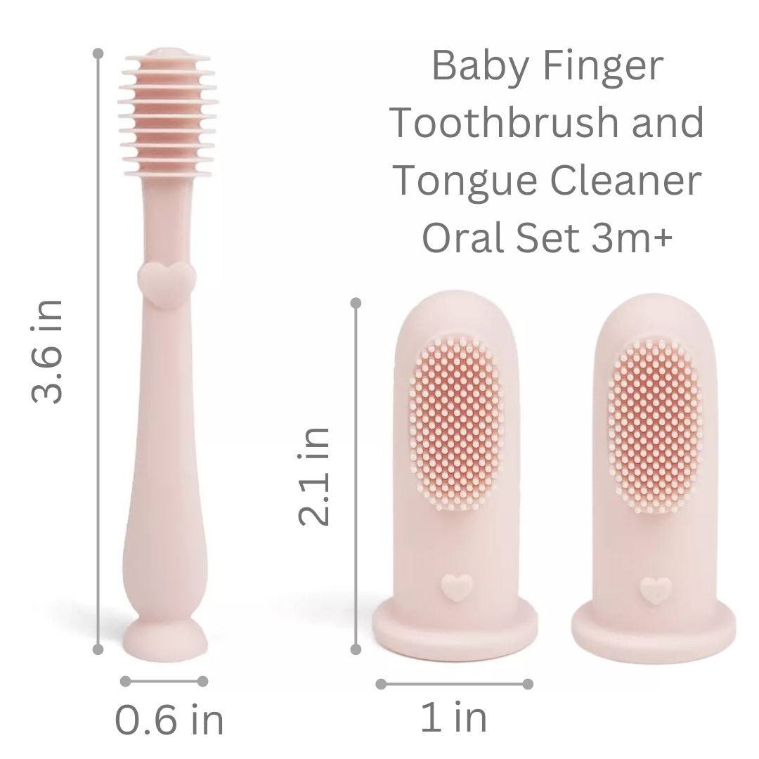Ali+Oli - Wholesale Toothbrush - Kids & Baby - Baby Finger Toothbrush & Tongue Cleaner Oral Set 3m+ (Blush)5