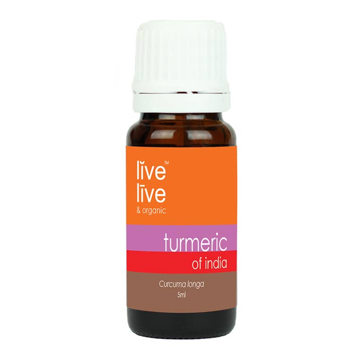 Olio essenziale di curcuma dell'India, 5ml per la vendita all'ingrosso da parte di Live Live & Organic