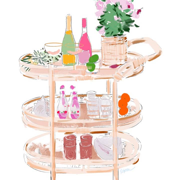 BAR CARRINHO - Art Print por atacado de Rebecca Illustrated