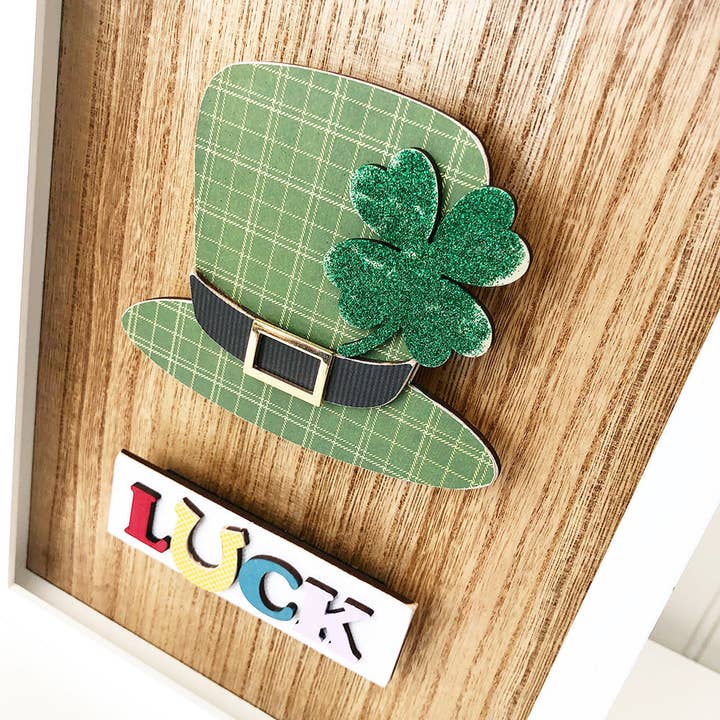 Foundations Decor – wholesale DIY craft kit – Foundations Decor Simply Framed - Glitter Green LUCK DIY kit4