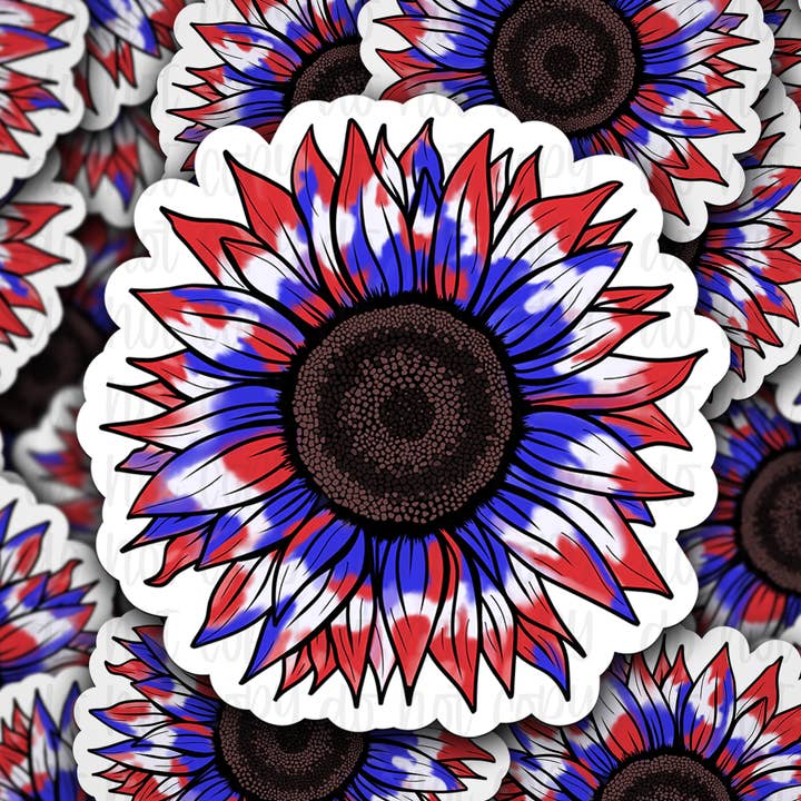 Autocolante recortado Girassol Patriótico 3-5 Dias Úteis TAT por atacado de It's Transfer Time