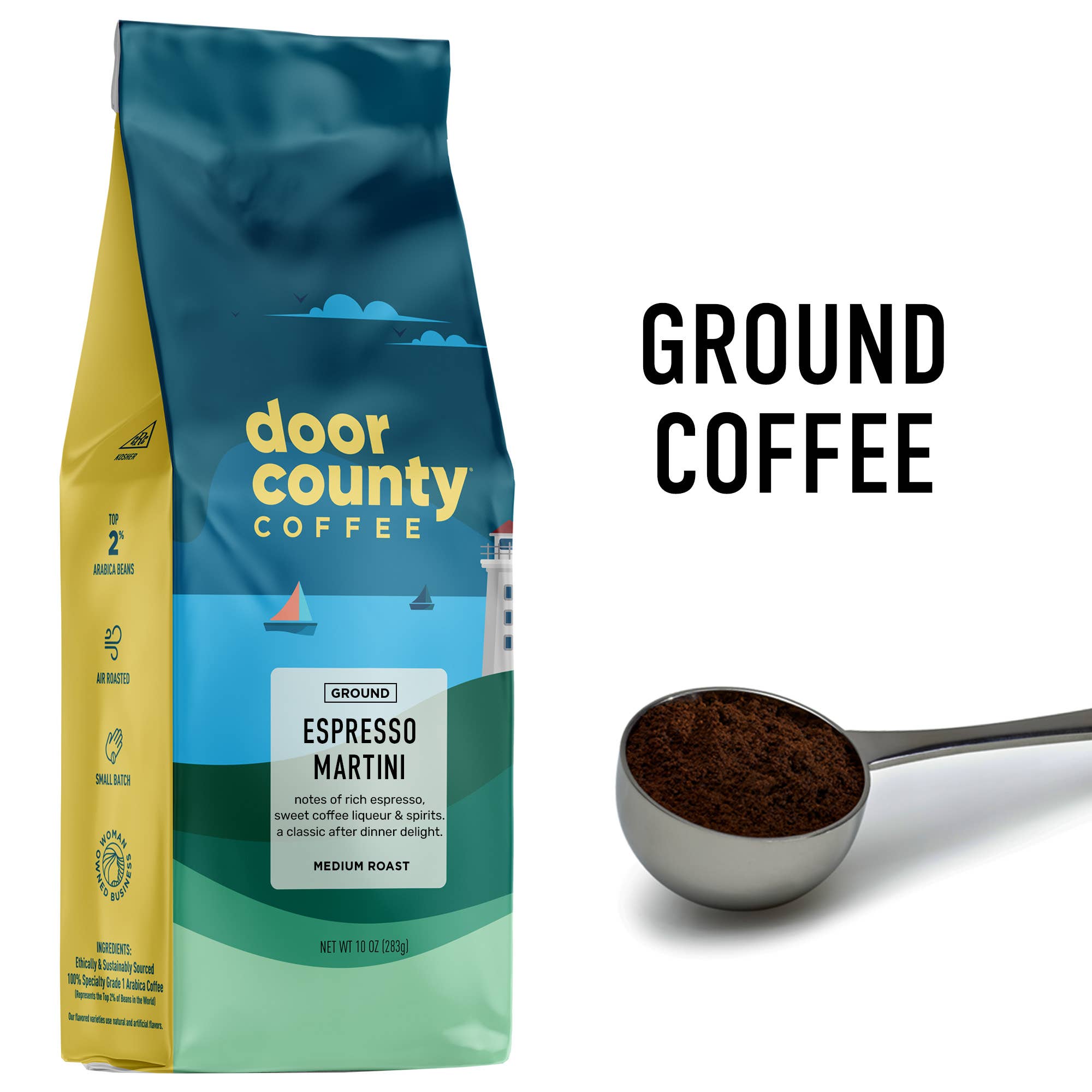 Door County Coffee – wholesale Malet kaffe – 10 oz Espresso Martini smaksatt specialkaffe medelrostat1