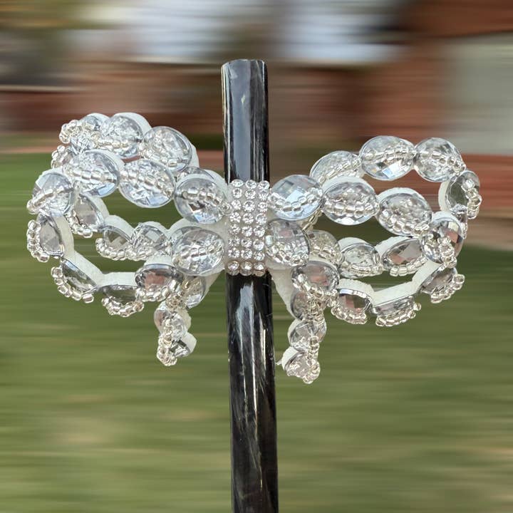 White Bling - Boujee Tumbler Bow for wholesale by Olive Lane Accessories