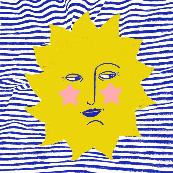 Carole Hillman - Wholesale Art Print - Sunshine Square Illustration 20x20 cm